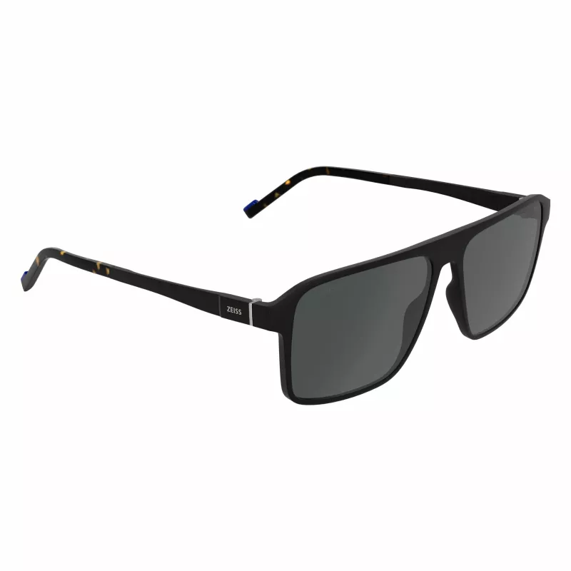 ZEISS MAN Occhiali da sole ZS25564S-2 rettangolari montatura nera lenti grigie 57mm