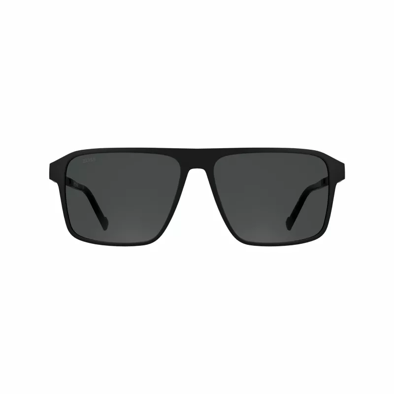 ZEISS MAN Occhiali da sole ZS25564S-2 rettangolari montatura nera lenti grigie 57mm