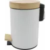 Pattumiera a pedale per cosmetici Zeller 3,0 L bambù, bianca (18908)