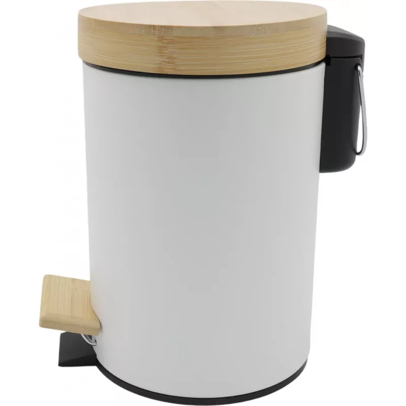 Pattumiera a pedale per cosmetici Zeller 3,0 L bambù, bianca (18908)