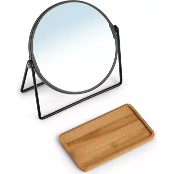 Zeller Present 18738 Specchio per trucco rotondo da appoggio, nero