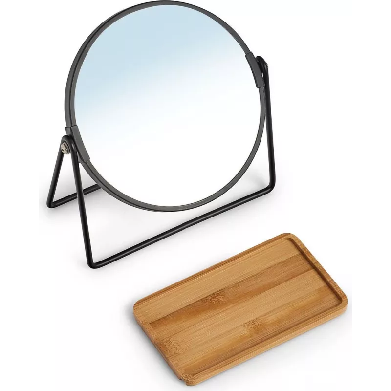 Zeller Present 18738 Specchio per trucco rotondo da appoggio, nero