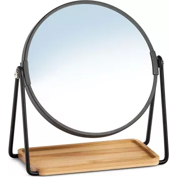 Zeller Present 18738 Specchio per trucco rotondo da appoggio, nero
