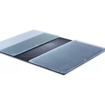 Zeller Present 26205 tagliere rettangolare in vetro con piedini in silicone, traslucido