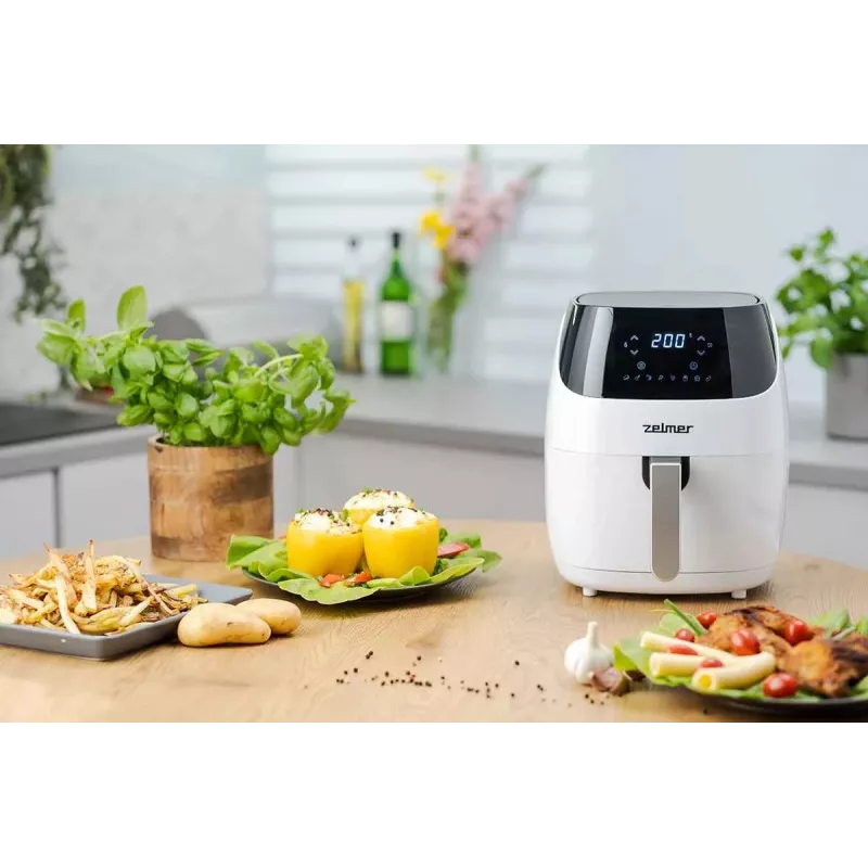 Zelmer ZAF5501W friggitrice ad aria senza olio, 5L, 1500W, pannello touch digitale, bianco