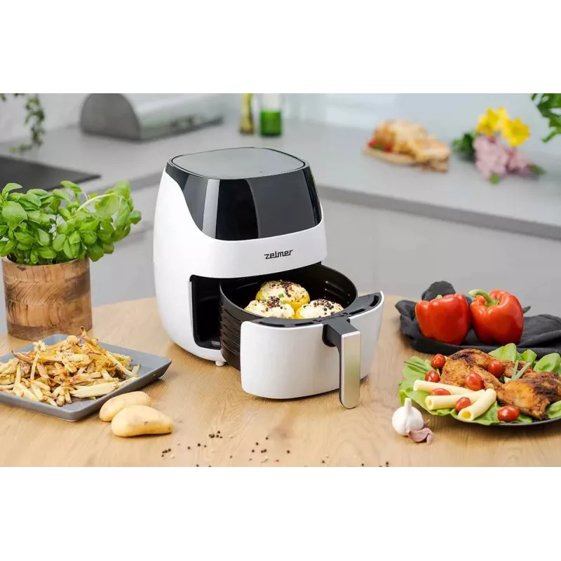 Zelmer ZAF5501W friggitrice ad aria senza olio, 5L, 1500W, pannello touch digitale, bianco