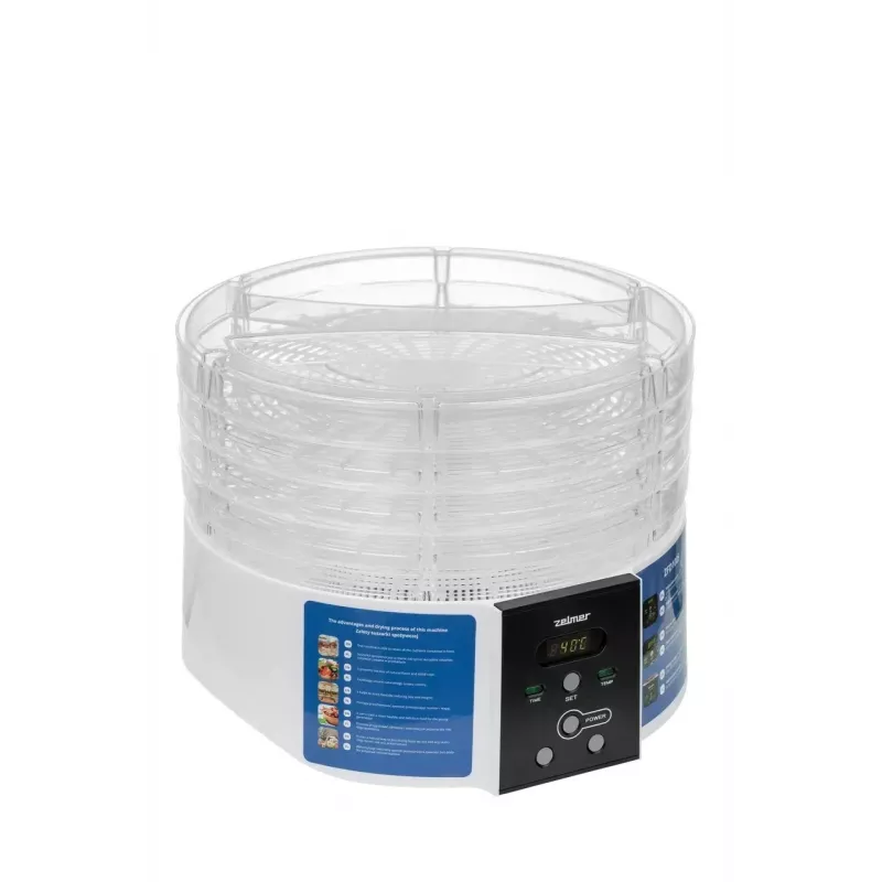 Essiccatore per alimenti Zelmer ZFD1005 520W con 5 vassoi trasparenti e controllo elettronico