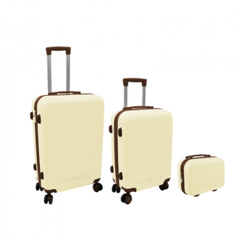 ORDINETT Set di 3 valigie, 60 l + 43 l + 15 l, bianco