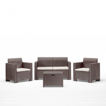 BICA set da giardino Nebraska 2 beige – set da balcone 3 pezzi con 2 sedie e tavolino
