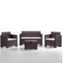 BICA Set da giardino Nebraska 2 marrone – 2 poltrone e tavolino, effetto rattan, resistente ai raggi UV