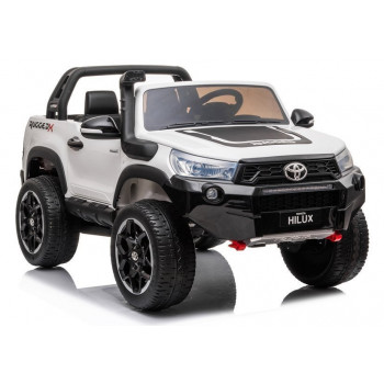 LEAN CARS auto elettrica ride-on Toyota Hilux bianco 12V con telecomando per genitori