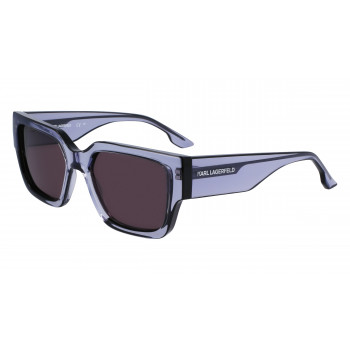 Karl Lagerfeld Unisex KL6142S-020 occhiali da sole squadrati, montatura nera, lenti grigie, 55mm