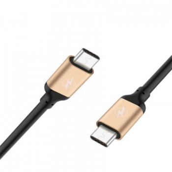 JOYROOM S-M330 cavo di ricarica rapida USB-C a USB-C 100W, cavo dati in nylon intrecciato, 2m, nero-oro