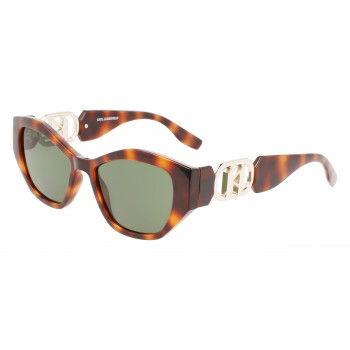 Karl Lagerfeld Donna KL6086SH-240 Occhiali da sole quadrati, montatura Havana, lenti marroni sfumate, 54mm