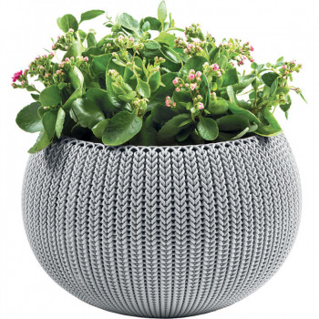 KETER vaso Cozy M con set di sospensione grigio chiaro