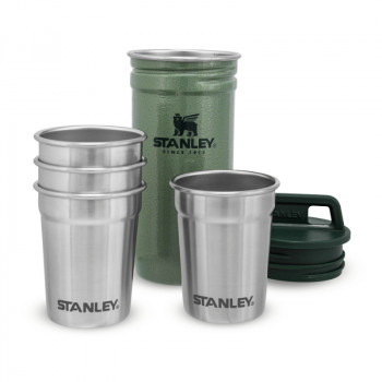 STANLEY Set bicchieri vodka Adventure, 4 bicchieri 59mL con supporto portaoggetti verde