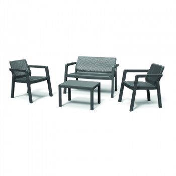 KETER set da giardino Emily patio set con cuscini grigio/grigio chiaro