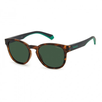 Polaroid Unisex Occhiali da sole rettangolari PLD2129S2M6 Lenti grigie polarizzate Montatura nera 52-20-140