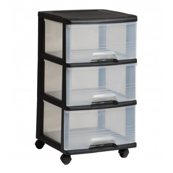 CURVER sistema a 3 cassetti 20L sistema a cassetti 37x39x61cm nero/trasparente
