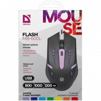 Mouse DEFENDER FLASH MB-600L OPTIC LED 1200dpi 4P