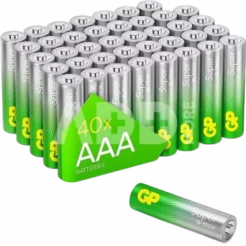Batterie alcaline AAA confezione GP 03024AETA-B40 — 40 pile, Micro (AAA) Super Alkaline