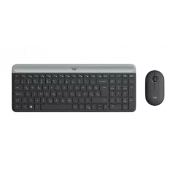LOGITECH tastiera e mouse wireless combo sottile Mk470 - grafite Qwerty ceco