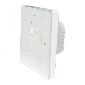 MOES WHT-006-GB-WH termostato Wi-Fi per riscaldamento a pavimento elettrico, 16 A, bianco